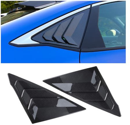 JNNJ 2 Piezas Rejilla Para Ventana Lateral Trasera, Coches Persianas De Ventilación De Aire, Automóviles Ventilación De Aire Scoop Persianas Cubierta Persianas(Colores Fibra-Carbono)