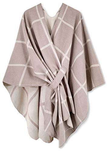 Breezy Lane Damponcho, halsduk, stickad cape, vändbar, elegant, överdimensionerad ruana, cardigan, present till mamma