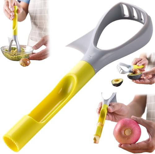 Hintyne Avocado Schneider Avocado Schneider 3 in 1 Avocado Schneider wiederverwendbarer Avocado Stampfer mit komfortablem Griff multifunktionales Avocado Werkzeug 21,3 x 6,9 x 3,3 cm
