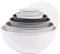 BoxedHome Mixing Bowl Set with Lid, Mixing Bowls, 12-Pack Mixing Bowl Set, Plastic Salad Bowl Non-Slip Stackable Serving Bowls for Kitchen (6 Bowls and 6 Lids, White Grey)