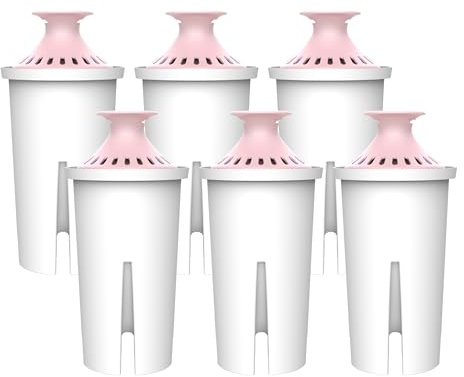 AQUA CREST Magnesium-Wasserfilter, geeignet für Brita®-Krüge und Spender, Alltag, UltraMax, Metro+, XL und mehr, 2 Monate, reduziert Chlor, 6 Stück