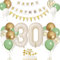 30. Geburtstag Deko Beige, Luftballon 30. Creme, Weiß Creme Folienballon 30, Mädchen 30 jahre Luftballon deko Sandweiß, Zahl 30 Helium Luftballons Salbeigrün Weiß Ballons für Geburtstag Party Deko
