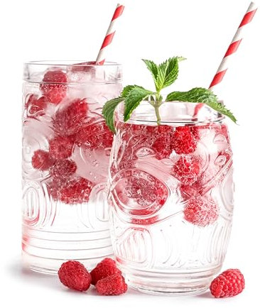 Topkapi Tiki Friends - Lot de 4 verres à cocktail universels - Excellents pour Mojito, Mai Tai, Pina Colada - 2 + 2 gobelets Tiki Bar - 490 ml - Passe au lave-vaisselle