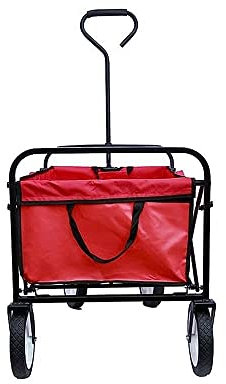 CRBUDY Trolleys, G-Arden Cart, zusammenklappbarer G-Arden-Strand-Einkaufs-Campingwagen mit Aufbewahrungskorb, G-Arden-Trolley-Karren, Rot/Blau, Outdoor-Wagon/Blau (Rot)