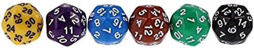 Spielwürfel-Set, 6 x Würfel-Set, mehrfarbig, RPG-Würfel, Ersatz für DND-Spiel – undurchsichtig, D30