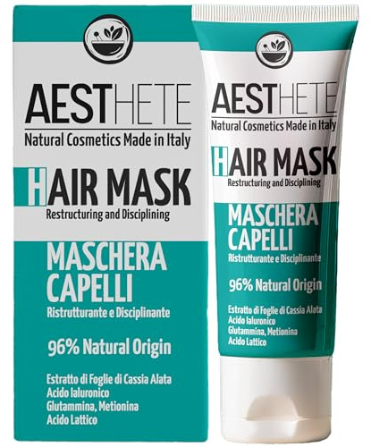 Maschera Capelli Ristrutturante Professionale 250ml | Con Acido Ialuronico, Cassia Alata e Proteine del Grano, Per Capelli Danneggiati, Ricci, Lisci, Grassi, Naturale Senza Siliconi | AESTHETE