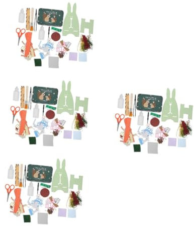 Alasum 4sätze Puppenhaus Bausatz Mit Möbeln Handgefertigtes Miniatur-Modell Für Kreative Bastler Geeignet Für Inkl Und Kleber Als