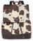 Damen-Rucksack mit Kuhfell-Aufdruck, wasserdicht, diebstahlsicher, leicht, PU-Leder, Nylon, Schule, Schultertasche, Reiserucksack, Schwarz , Einheitsgröße