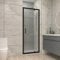 NRG 760mm Black Bathroom Pivot Shower Door Cubicle Enclosures 6mm Safety Glass