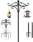 Bird Feeders Hanging Station - Sturdy 46-Inch Heavy Duty Bird Feeding Pole Hanging with 2 Hooks, Ideal for Hanging Bird Feeders, Lanterns, and Decorations - Durable Bird Feeder Stand for Gardens