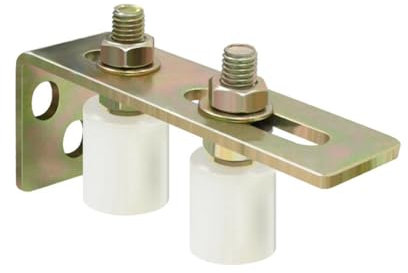 Eighosee 1PCS Patio Door Track Guide Rollers Sliding Door Guide Rollers with L-Pillar Bracket Adjustable Double Nylon Rollers Easy Install Easy to Use