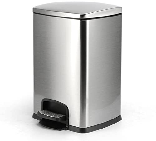 CCYENG Poubelle à pédale avec Couvercle, Poubelle de Cuisine en Acier Inoxydable, Poubelle pour Chambre à Coucher, Salle de Bain, Maison (Rouge 20 L)
