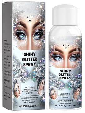 Spray à paillettes pour cheveux et corps, paillettes pour le corps, laque pour vêtements, festival de musique pour femme, séchage rapide et durable, brillant, coréen (argent, taille unique)
