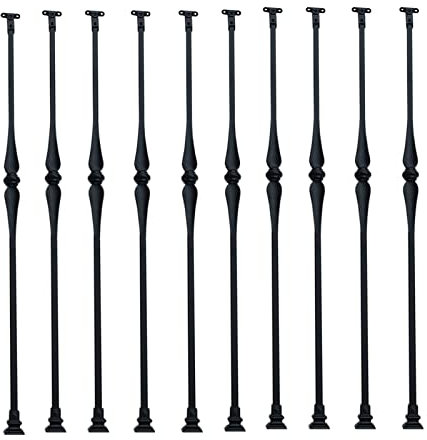 Generico Kit di balaustre per Scale quadrate Nere in Stile Europeo, 20 x 70 Pollici, Extra Alte, per ringhiere da Ponte, per Scale in Legno ed Esterne, per Veranda, Giardino, Piscina, balco