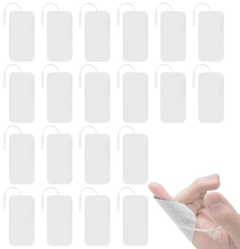 Elettrodi 40x80mm,20 Elettrodi Adesivi,Elettrodi Pads Quadrato,Elettrodi Pads,Elettrodi Riutilizzabili per Dispositivi TENS ed EMS,Elettrostimolatore TENS EMS Pads,TENS Replacement Electrodes Pads