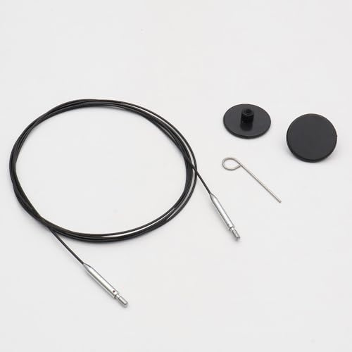 KnitPro Thin&Flex 360° Swivel Inter.cable 150cm black - 1pc