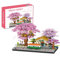 VizBrou Japanese Cherry Train Station Building Blocks Set, 3668Pcs Sakura Blossom Tree House Collection Mini Bricks for Adults, DIY Home Decor Construction Toy Gift for Girls, Women