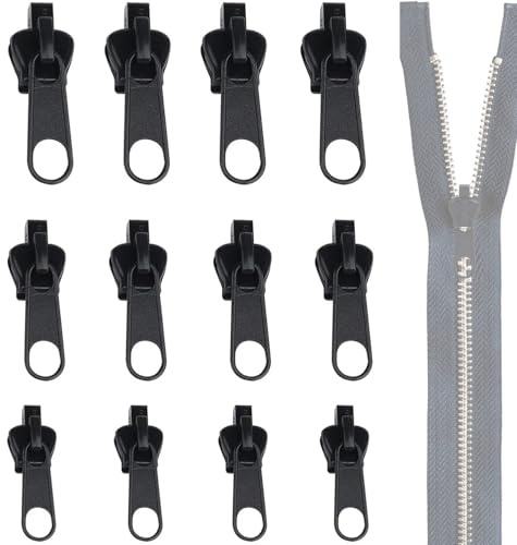 Reisverschluss-reparaturset, 12Pcs Reißverschluss-zipper Schieber Ersatz-5 Größen Universeller Reißverschluss-Schieber - Schnell & Ohne Nähen für Jacken, Jeans, Rucksäcke, Bettwäsche