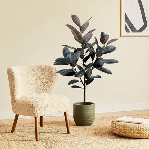 Blaine - Planta Artificial Ficus Lyrata Premium 130 cm | Aspecto Hiperrealista para Decoración de Habitación, Interiores y Oficinas Que No Necesita Mantenimiento