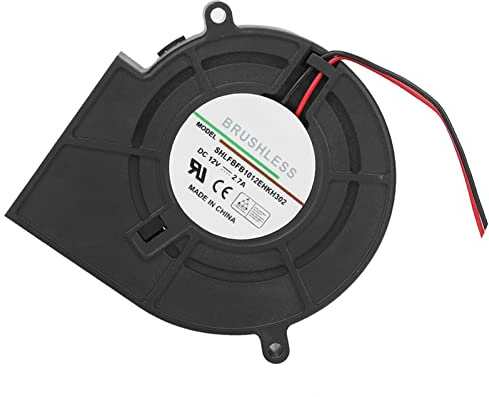 Phefop Ventilador Pequeño, Plástico 12V 2.7A Ventilador Turbo Portátil para Barbacoa Centrífugo de Velocidad Variable para Picnic Camping Carbón Cocina Al Aire Libre Radiador