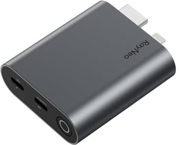RayNeo HDMI Adapter (Supports HDR 10) for iPhone 14 and earlier with Lightning / HDMI Devices, Built-in Battery and Charging and Playback, Supports 1080P @ 120Hz for Air 4 Glasses