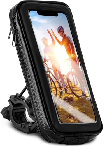 moex Fahrradtasche für Oppo Reno15 Pro 5G Handyhalterung Fahrrad Lenker wasserdicht, Lenkertasche mit Touch Fenster, Fahrradhalterung Handy 360 Grad drehbar, eBike Halterung, Schwarz
