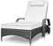 RS Trade Sonnenliege Imola Silber - Outdoor Liege mit beständigem Poly-Rattan-Geflecht - verstellbare Rückenlehne & breite Liegefläche - inkl. Kopfteil und Auflage