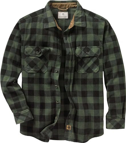 Legendary Whitetails Standard Navigator Fleece-Herrenhemd mit Knopfleiste, grünes Karo (Night Forest Plaid), Größe XL