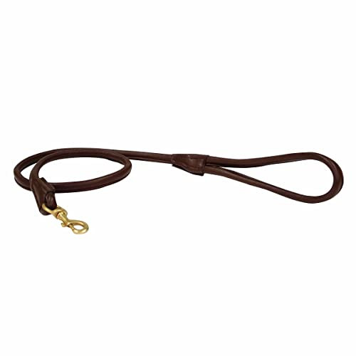 Weatherbeeta Rolled Leather Dog Lead Medium Brown