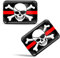 Biomar Labs® 2 x Aufkleber 3D Gel Silikon Stickers Piraten Schädel Pirat Totenkopf Flagge Fahne Pirate Flag Auto Motorrad Fahrrad Fenster Tür PC Handy Tablet Laptop F 67