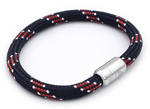 Wind Passion Bracelet Corde Nautique Tressé Aimanté Magnétique pour Homme et Femme, Taille Large