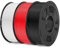 SUNLU PETG Filament 1,75 mm 3KG, 3D Druckerfilament Bundle, Verbesserte Zähigkeit Hohe Schlagfestigkeit, Geeignet für die Meisten FDM 3D Drucker, 1kg pro Spule, 3 Rollen, Schwarz + Weiß + Rot