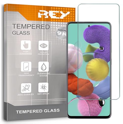 REY Verre Trempé pour Samsung Galaxy A51 - A51 5G, Protecteur d'écran qualité supérieure