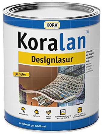 KORA® Koralan® Designlasur mit Brillant-Effekt für Holz außen - moderne, wetterfeste & offenporige Holzschutzlasur, wasserabweisend, ideal für Holzfassaden & Gartenholz