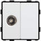 BSEED 1/2 TV con toma de corriente en blanco Blanco 86mm