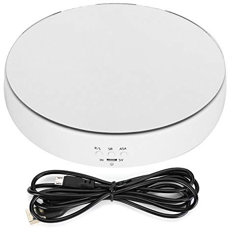 Présentoir rotatif motorisé, plateau tournant électrique à 360 degrés, charge de 22 lb, plate-forme tournante automatique parfaite pour afficher des bijoux, des montres, des produits numériques