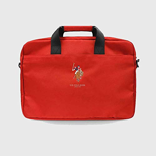 CG MOBILE U.S.Polo Assn Computertasche 15 Zoll Kompatibel mit Laptop Aktentasche Tasche Leichte Slim Laptoptasche Offiziell Lizenziert (Rot)