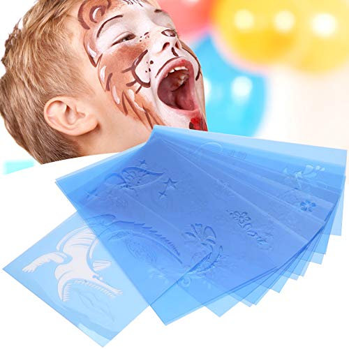 Vorlage für Gesichtsmalerei mit Tieren, 12 Stück, Schablonen für Gesichtsmalerei, wiederverwendbar, für Weihnachtsfeier, Halloween