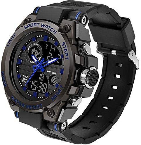 findtime Herren Militär Uhr Digital Sportuhr Outdoor Chronograph Analog Armbanduhr Stoppuhr 3 ATM Wasserdicht Tactical Watch Wecker Kalender Datum Uhren Männer