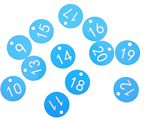 ABS-Nummernschilder Gravierte nummerierte Schilder Schlüsselanhänger Kunststoff-ID-Etiketten Hängendes Farm-Tag für organisierte codierte Schlüsselkasten-Schranksystem-Kennung[Blau]