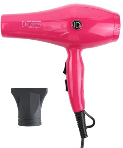 ID Italian Design Secador Pelo Profesional GTI 2600 Flame Plus Hair Dryer - Secador de Pelo Profesional con Potencia 2200W, Motor AC de Alto Rendimiento, 2 Velocidades y 3 Modos de Calor - Rosa