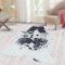 Carpettex Teppich Fellteppich Kunstfell Rinderfell Imitat Kuhmotiv Digitaldruck Waschbar rutschfest, Farbe: Schwarz, Größe: 150 x 200 cm