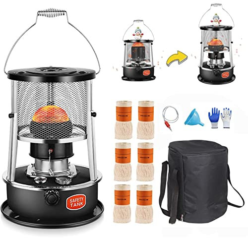 HZIH Réchauffeur De Poêle Au Kérosène Intérieur,Poêle À Pétrole Portable Et Efficace,Réchauffeur De Kérosène sans Électricité,Chauffage Au Kérosène pour Camping Extérieur Patio Tente C,4.5L