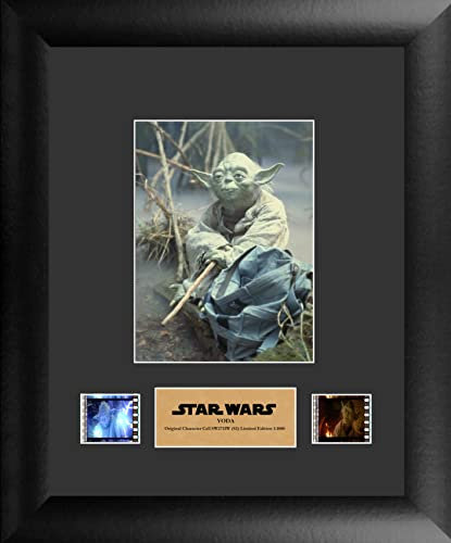 FILMCELLS Star Wars – Yoda Grand Master Jedi Gerahmte Wandkunst, Präsentation – mit Bild und zwei (2) 35 mm limitierte Auflage, offizielles Lizenzprodukt