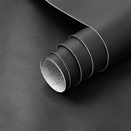 Arthome Schwarz Matt 90cmx3m Klebefolie Möbel, Abziehen und Aufkleben Selbstklebende Tapete Dekorative Vinyl möbelfolie für Möbel Küche Schränke Möbel Tische Wand Modern DIY Wandverkleidung
