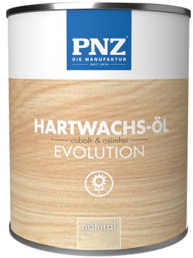 PNZ Hartwachsöl evolution farblos | Nachhaltig hergestellt mit regionalen Rohstoffen | besonders strapazierfähig | Arbeitsplatten, Holzmöbel, Holz-Boden, Gebinde:2.5L, Farbe:natural