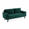 Alice's Home - Canapé en Velours Vert Anglais. 3 Places scandinave Fixe. Droit. Pieds Bois Noir