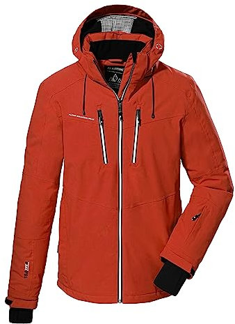 killtec Herren Skijacke/Funktionsjacke mit abzippbarer Kapuze und Schneefang KSW 44 MN SKI JCKT, dunkelorange, S, 38698-000