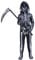 ZUCOS Tuta intera da scheletro 3D, per bambini, unisex, con ossa, costume di Halloween, integrale con maschera e falce, nero, taglia 10-12 anni