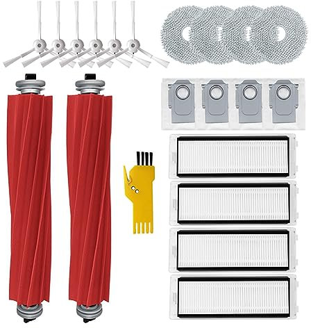 aotengou Accessoires compatibles avec l'aspirateur robot roborock Q Revo 20 paquets de pièces de rechange 2 brosses principales & 4 filtres & 6 brosses latérales & 4 balais à franges & 4 sacs